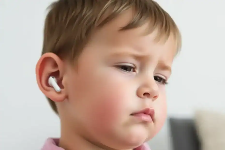 小男孩戴著AirPods，皺眉若有所思
