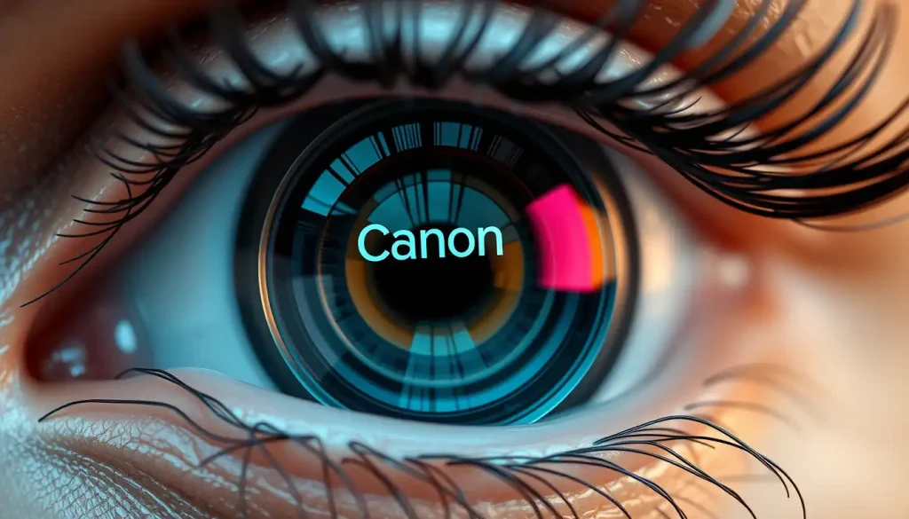眼睛瞳孔倒映 Canon 標誌